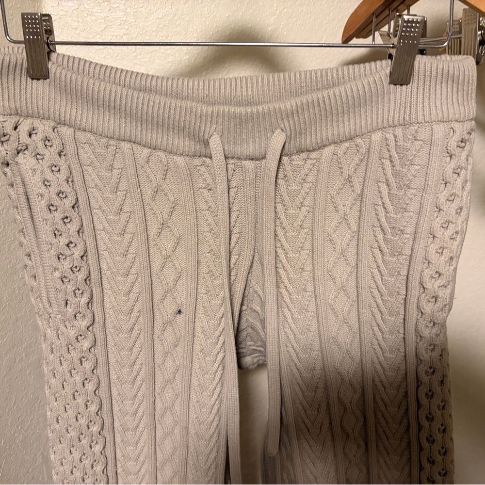 Twenty Montreal Cable Knit Beige Pants
